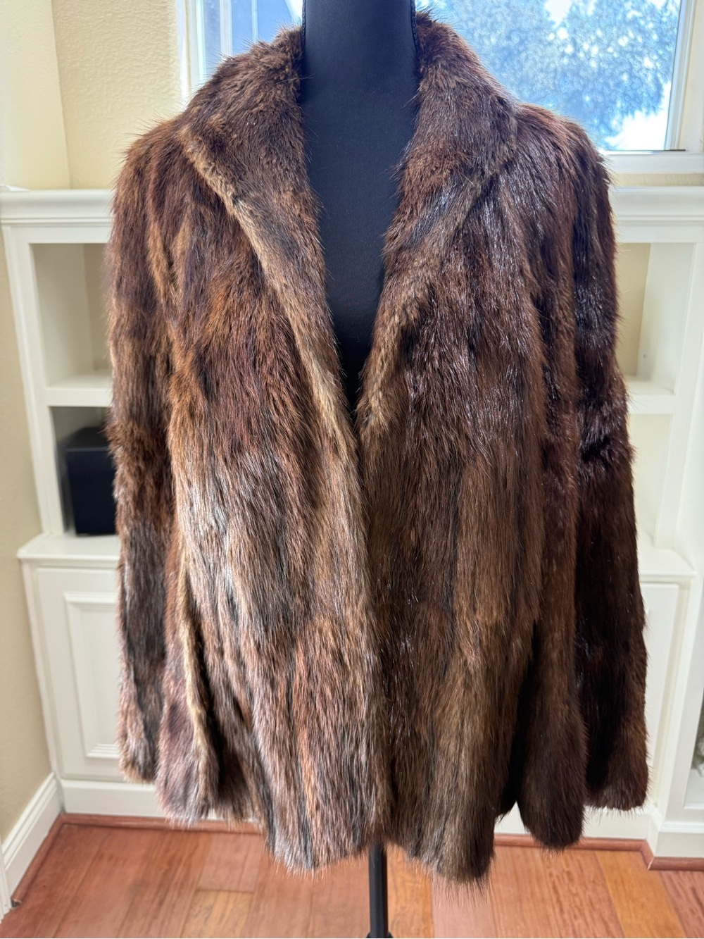 Fur Cape w Arm Holes Brown Vintage Layer- Women's Jacket Vollbracht Furrier